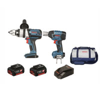 2 Piece 18V Cordless Kit Hammer Drill & Impact Wrench
